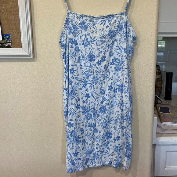 Wild Fable White & Light Blue Floral Dress - Picture 1 of 3